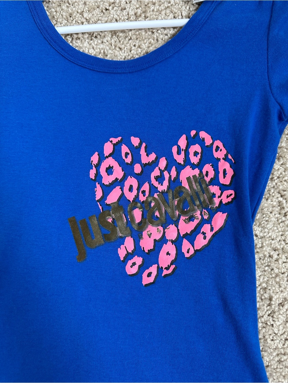 Just Cavalli Blue Heart Graphic Tee - Picture 3 of 9